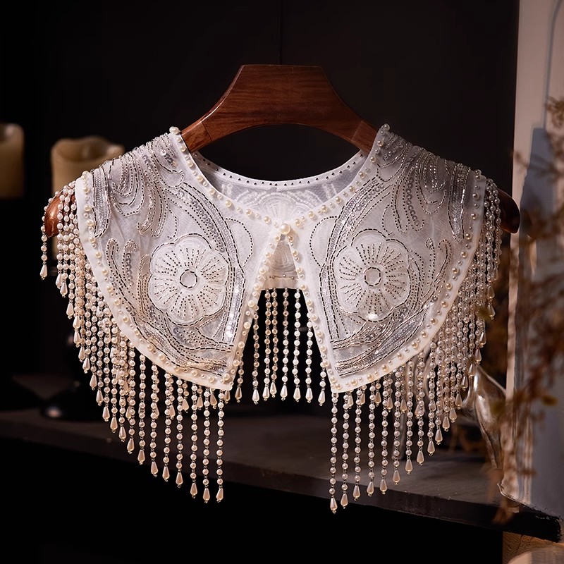 Embroidery Pashmina - Women's Luxury Vintage Embroidery Beaded Pearl