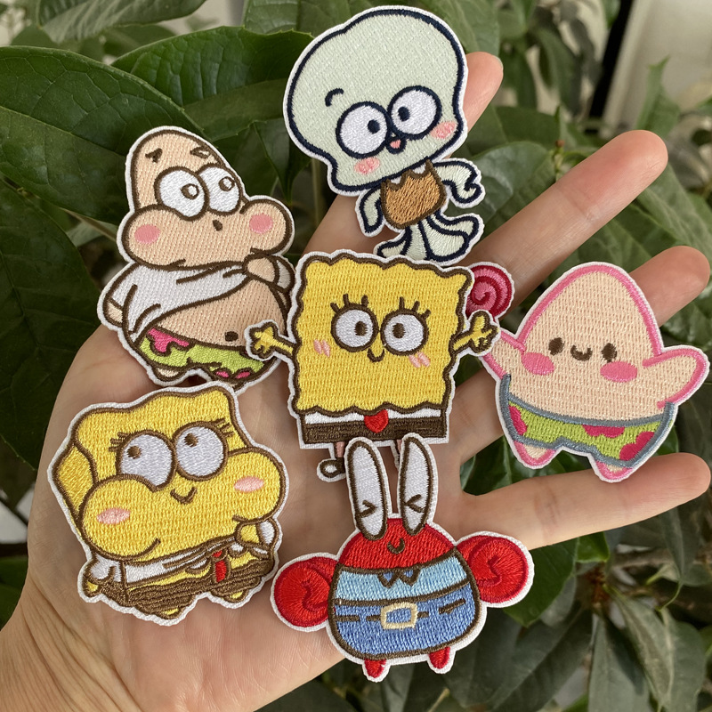 Embroidery Diy - SpongeBob SquarePants Self-adhesive Cartoon Embroidery Patch