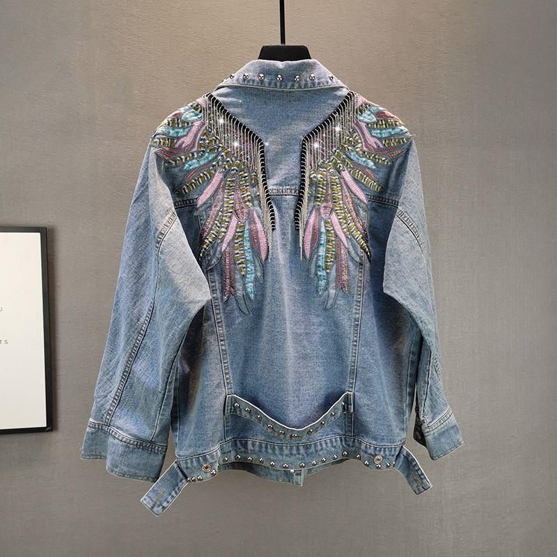 Embroidery Motif - 2026 New AutumnFashion Rivet Woman Denim
