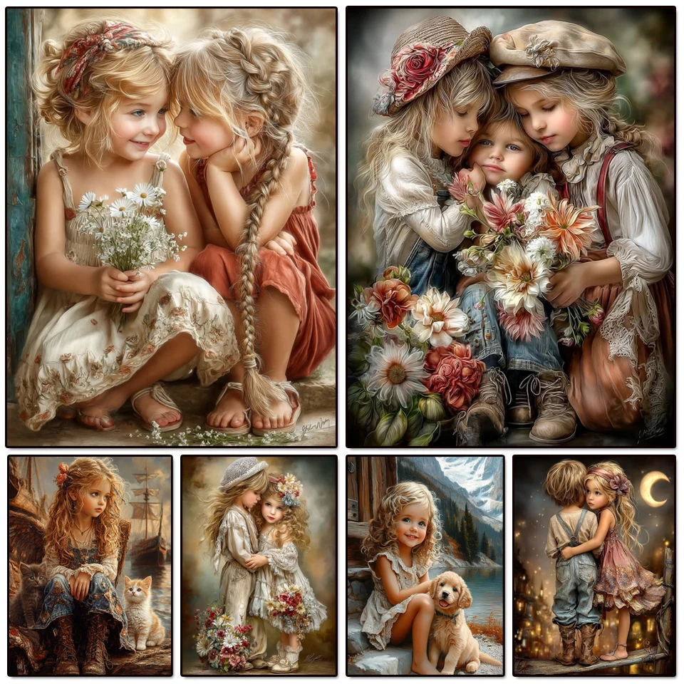 Embroidery Cat - Diamond Painting New Arrival Girl Sisters