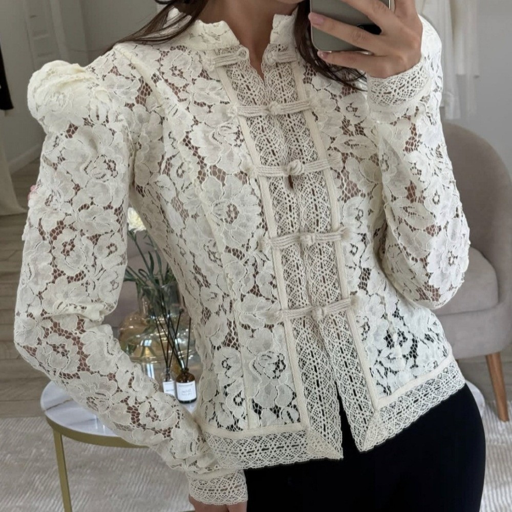 Solid Color Embroidery Blouse  - Embroidery Motif ulasan dan harga