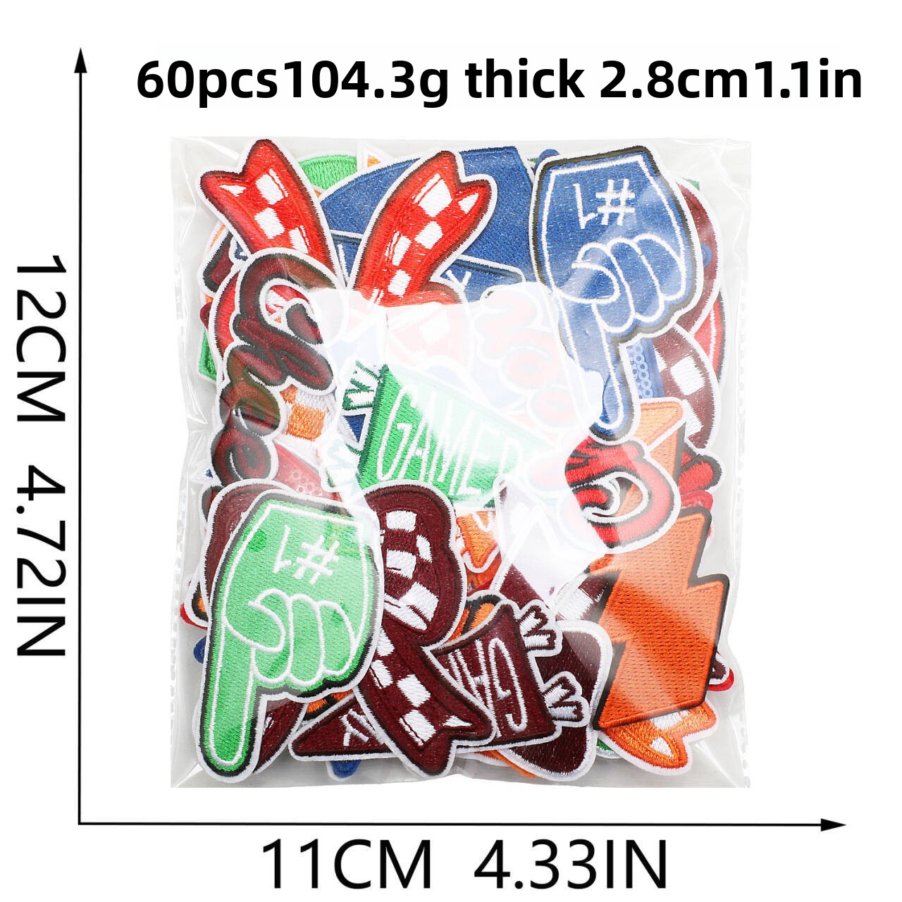 1PCS Red Blue Green Lightning  - Embroidery Design Love ulasan dan harga