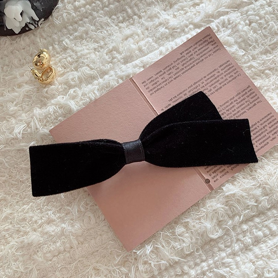 2pcs/Set Bow Hair Clips Velvet - Embroidery Knot ulasan dan harga