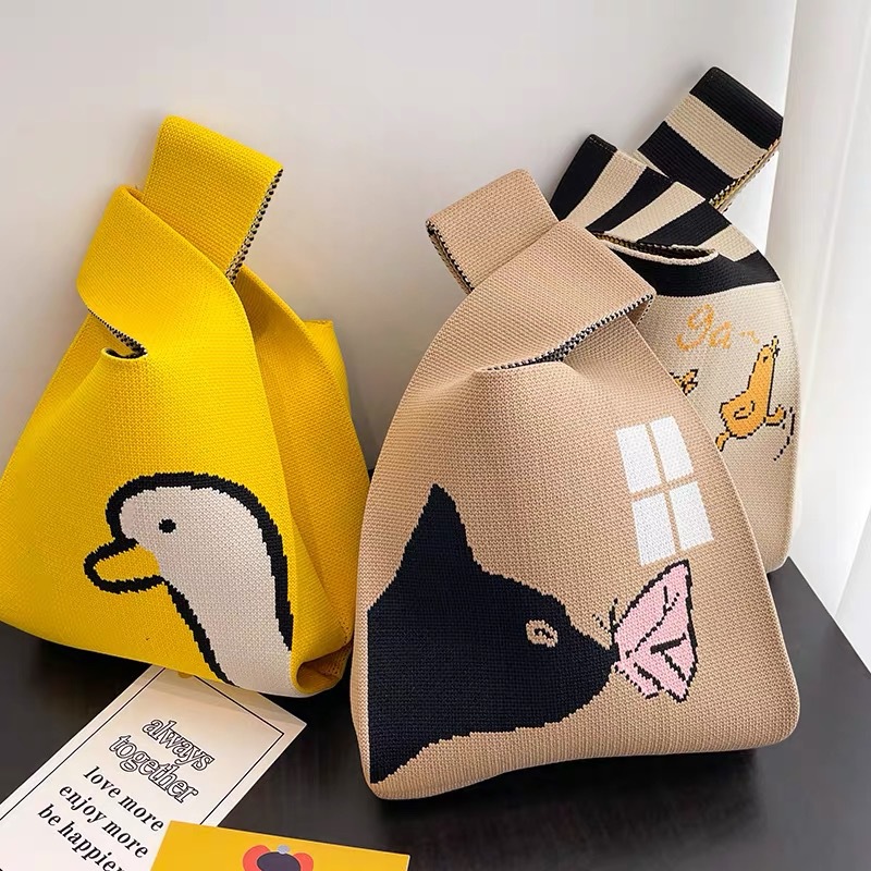Women'S Knot Wrist Bag Portabl - Embroidery Knot ulasan dan harga