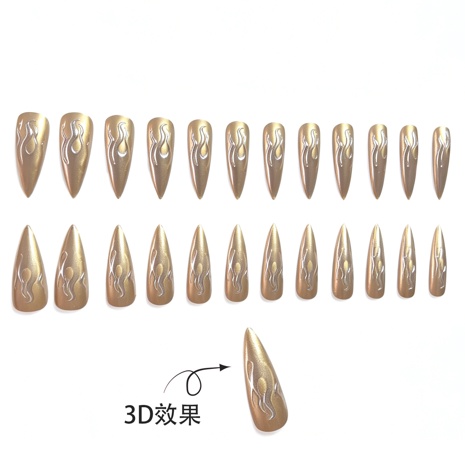 24PCS 3D Chrome Silver Gold Fl - Embroidery Effect ulasan dan harga