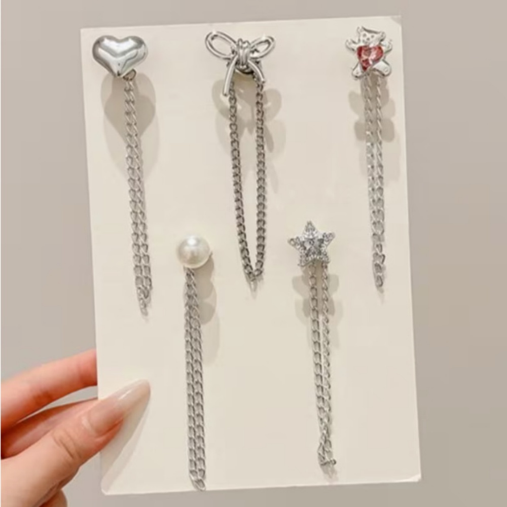 8 pieces of bow knot heart sta - Embroidery Knot ulasan dan harga