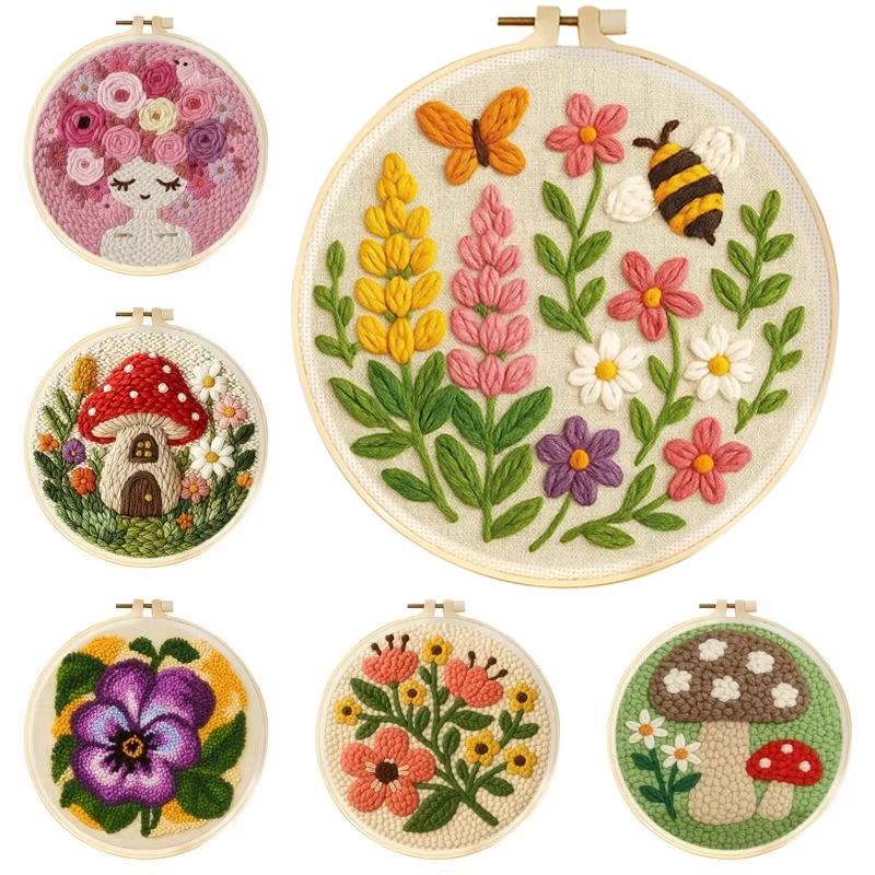 DIY Punch Needle Kits Mushroom - Embroidery Converter ulasan dan harga