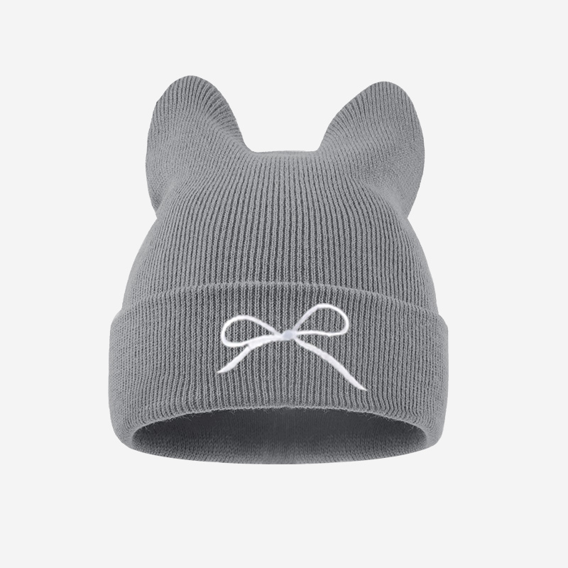 1-3Y Toddler Cat Ear Knit Bean - Embroidery Cat ulasan dan harga