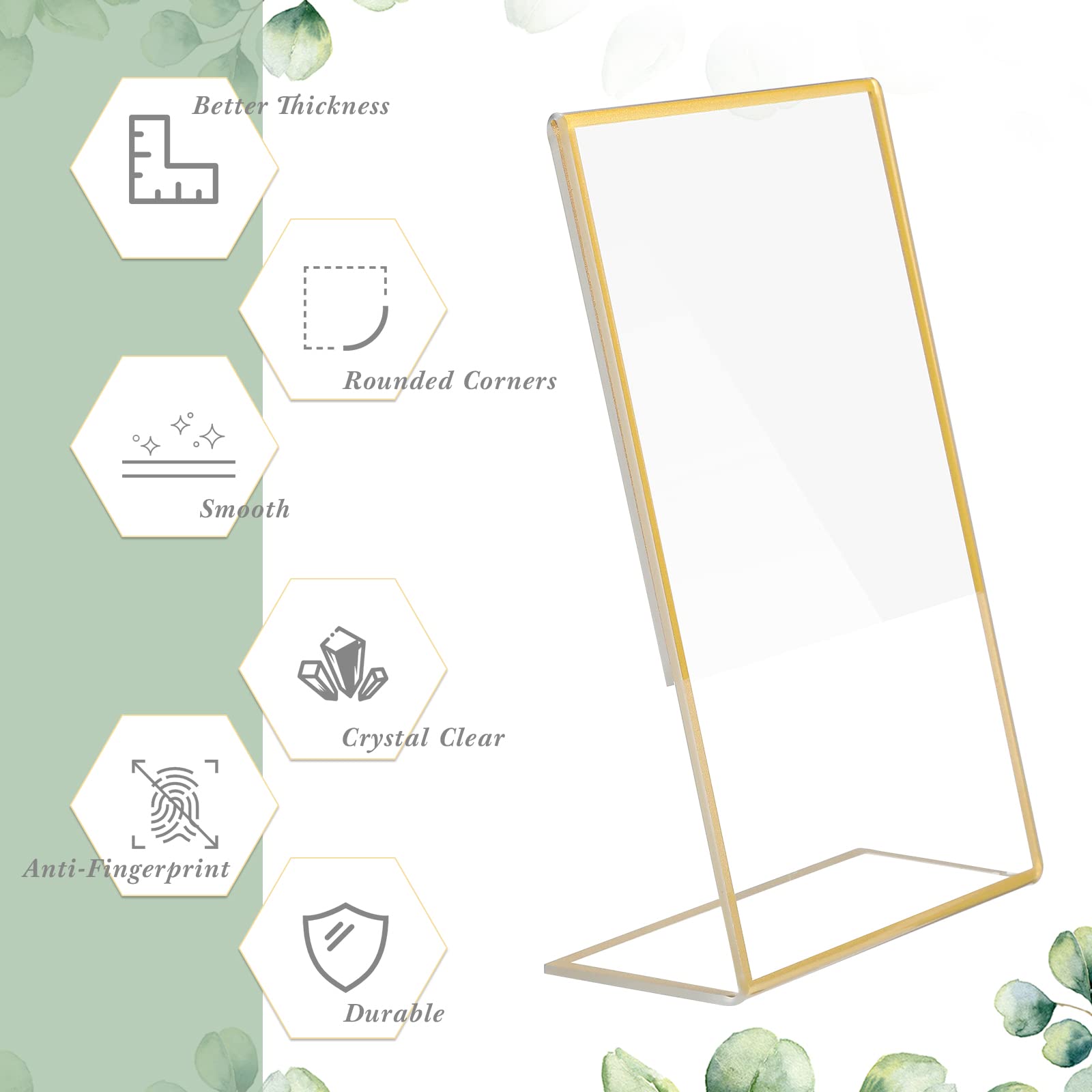 Gold Frame Acrylic Sign Holder - Embroidery Studio ulasan dan harga