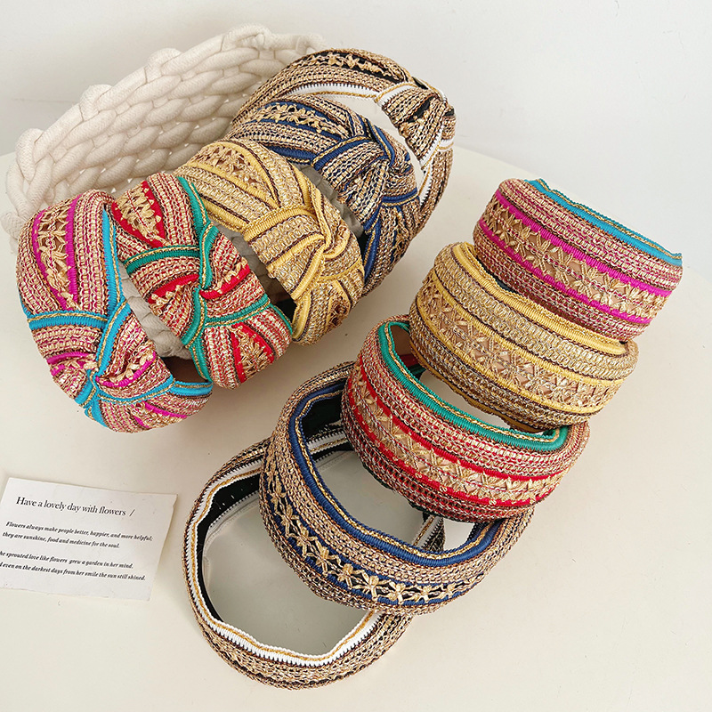 Women Girls Vintage Bohemian E - Embroidery Knot ulasan dan harga