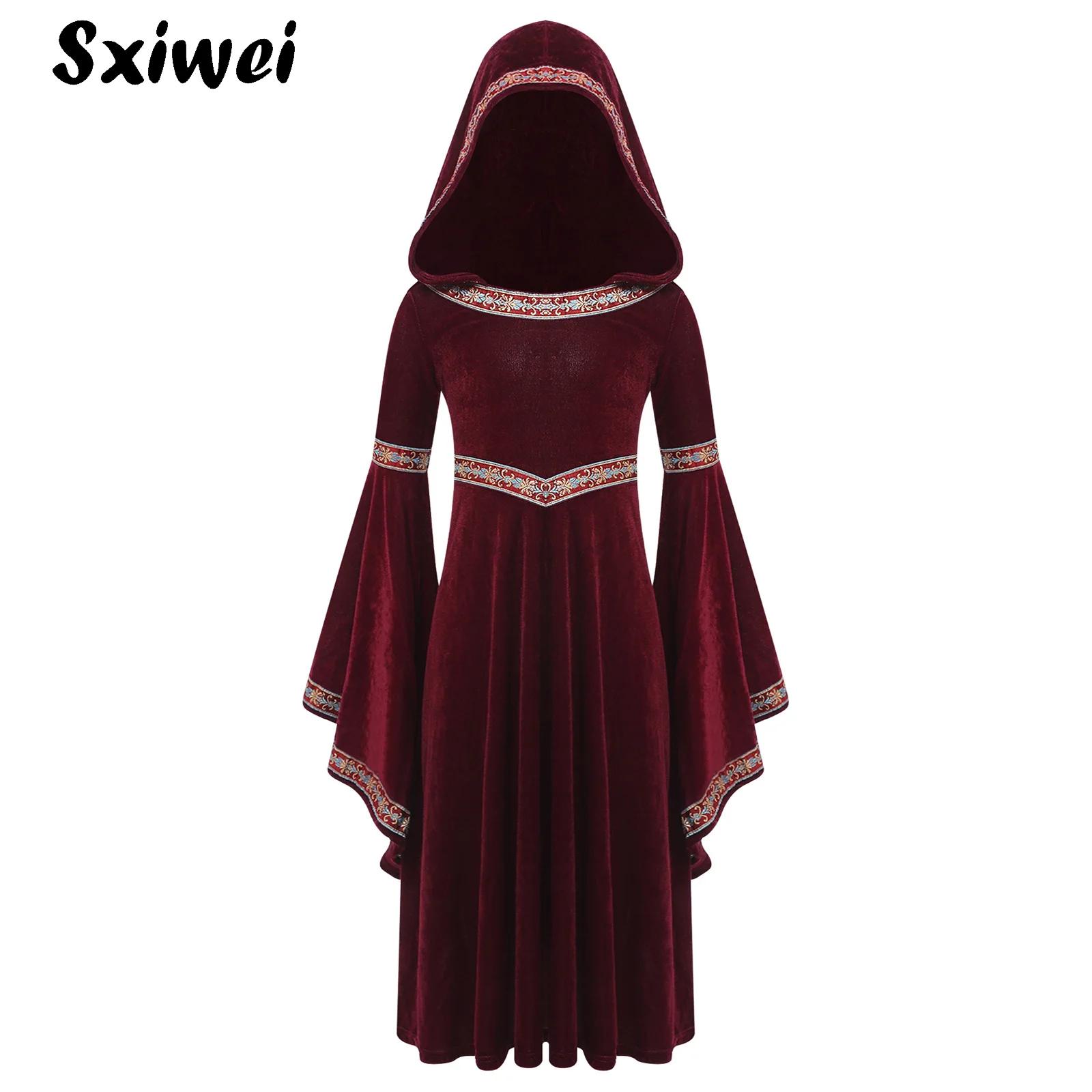 Hooded Medieval Princess Costu - Embroidery Motif ulasan dan harga