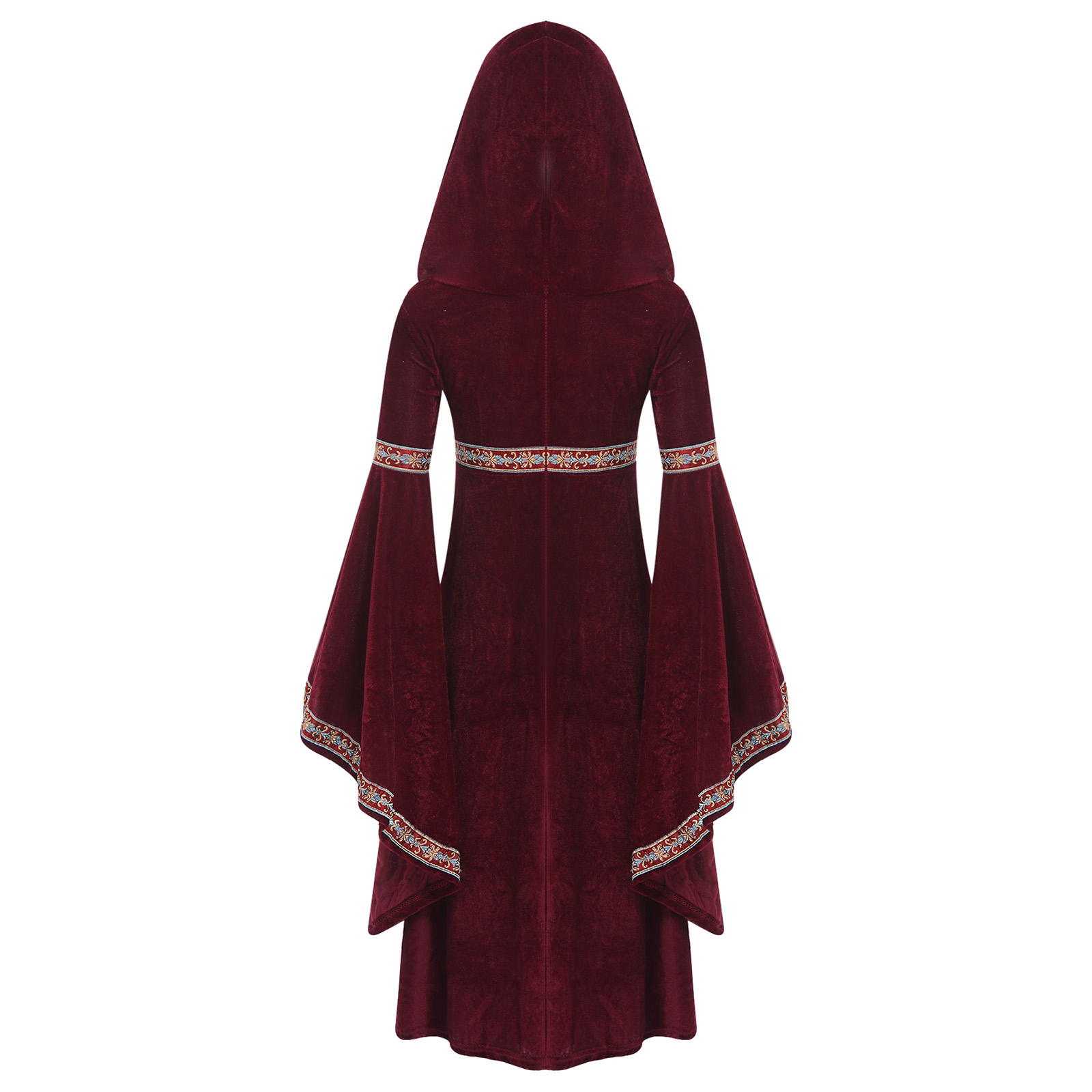 Hooded Medieval Princess Costu - Embroidery Motif ulasan dan harga
