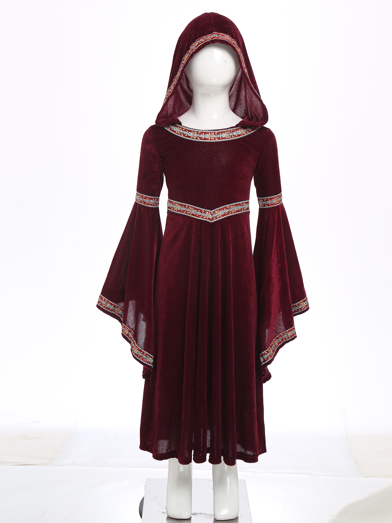 Hooded Medieval Princess Costu - Embroidery Motif ulasan dan harga
