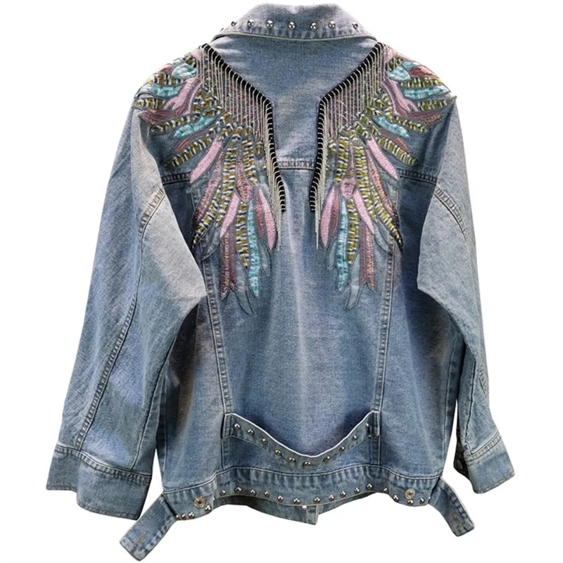 2026 New AutumnFashion Rivet W - Embroidery Motif ulasan dan harga