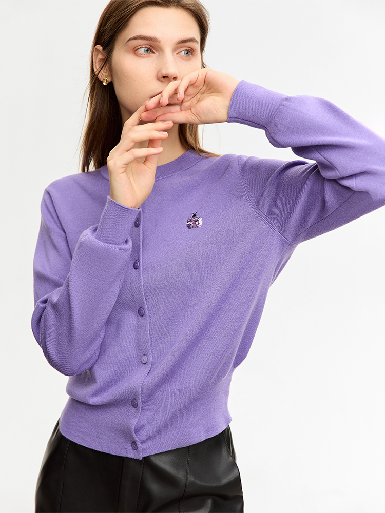 AMII Minimalist Woolly Sweater - Embroidery Lady Bug ulasan dan harga