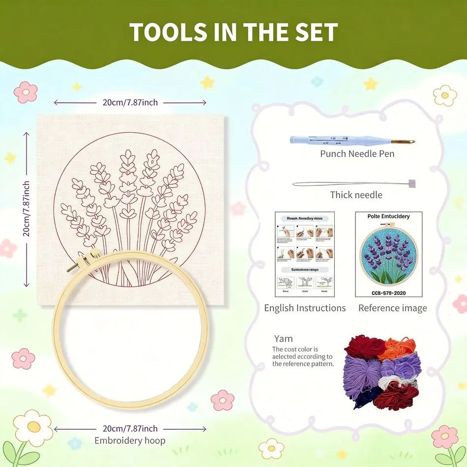 RUOPOTY Punch Needle Frame Blu - Embroidery Ideas For Bags ulasan dan harga