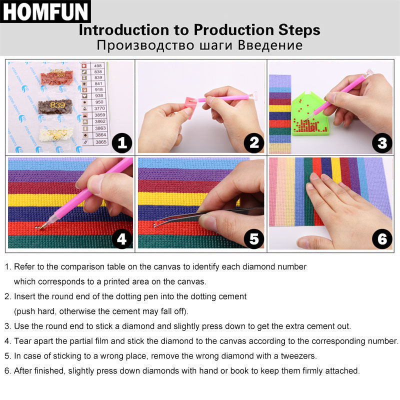 HOMFUN Art 5D Diy Diamond Pain - Embroidery Lady Bug ulasan dan harga