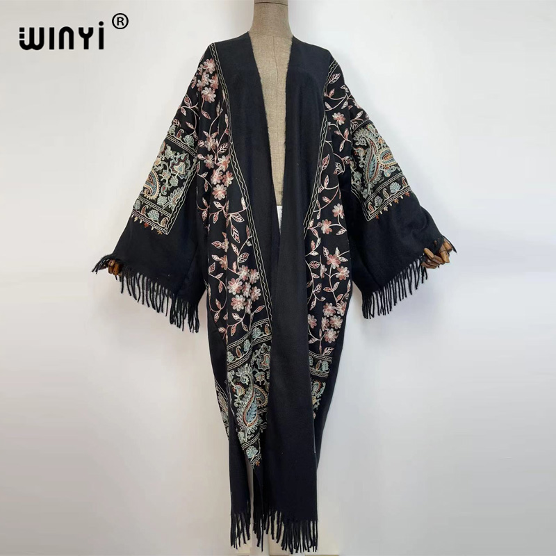 WINYI Winter Women Tassel Pash - Embroidery Pashmina ulasan dan harga