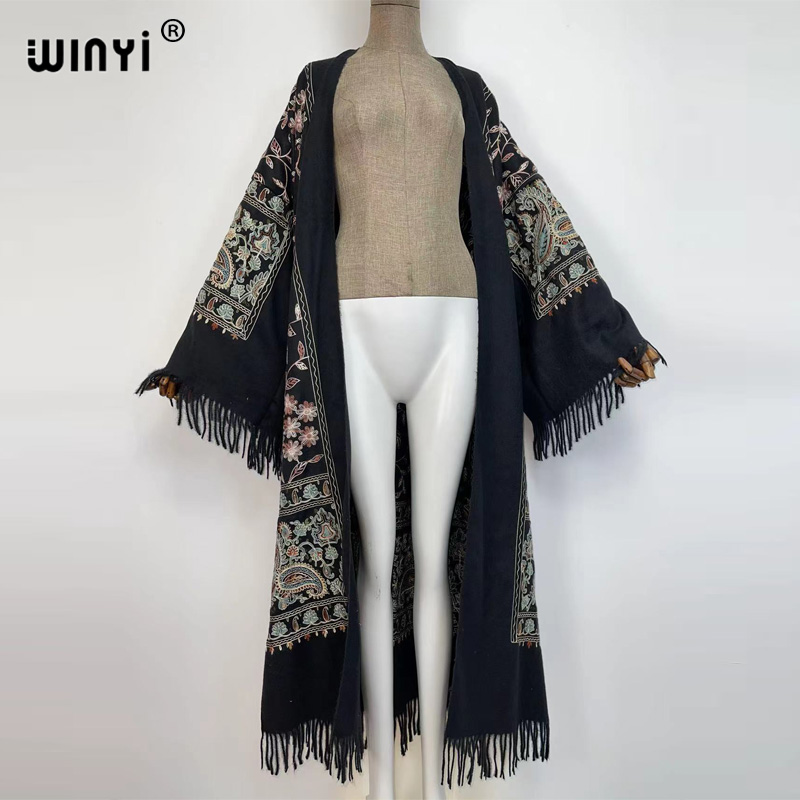 WINYI Winter Women Tassel Pash - Embroidery Pashmina ulasan dan harga