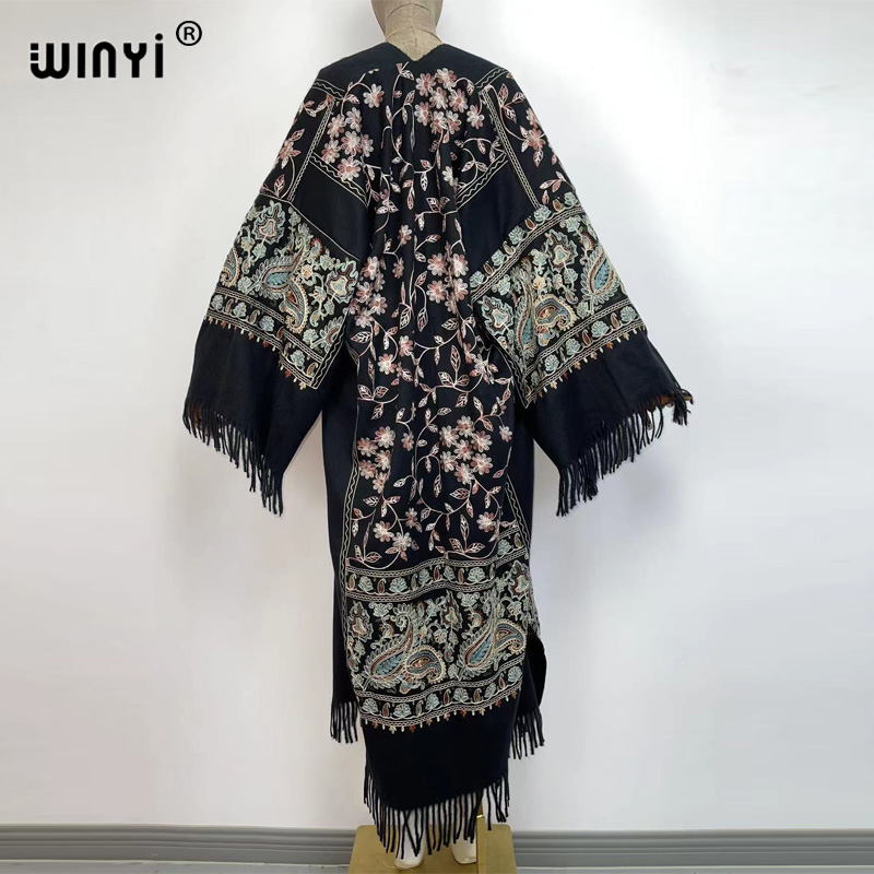 WINYI Winter Women Tassel Pash - Embroidery Pashmina ulasan dan harga