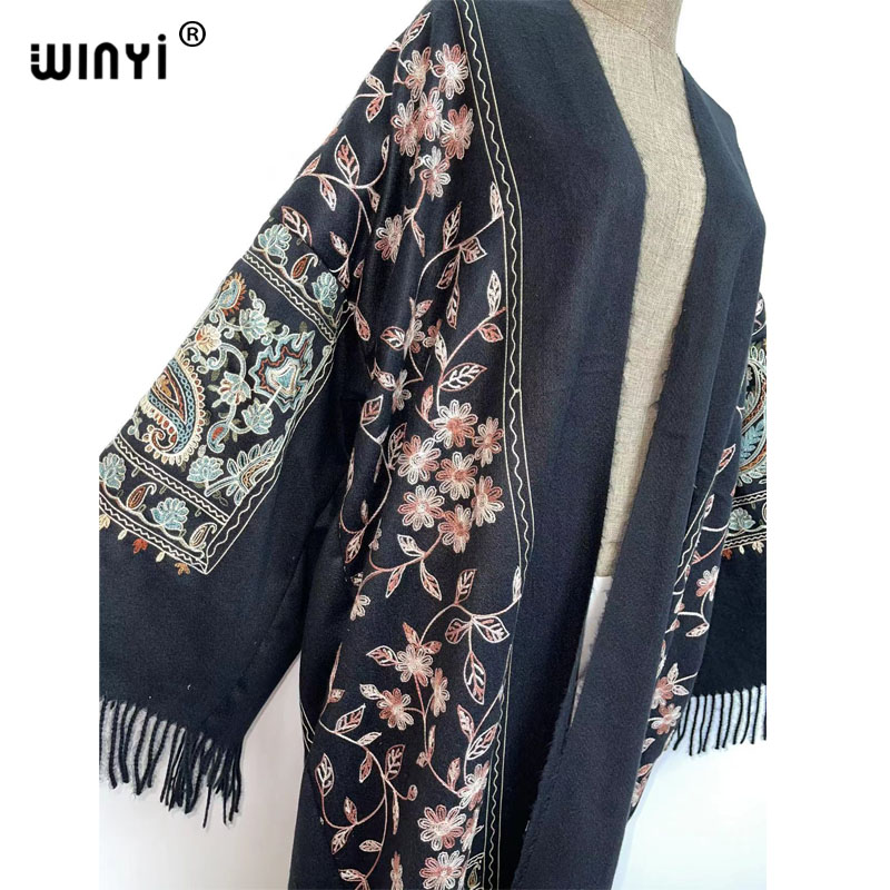 WINYI Winter Women Tassel Pash - Embroidery Pashmina ulasan dan harga