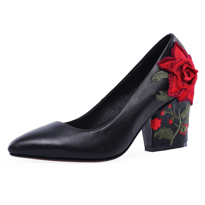 Fashion Yarn Embroidery Red Ro - Embroidery Rose ulasan dan harga