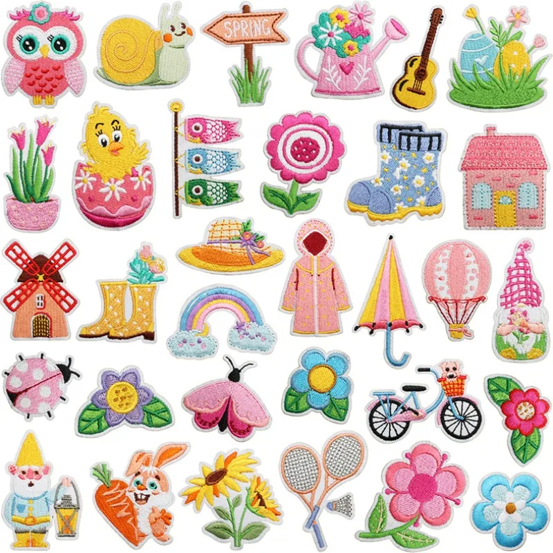 10/20PCS Bulk Spring Theme Emb - Embroidery Lady Bug ulasan dan harga