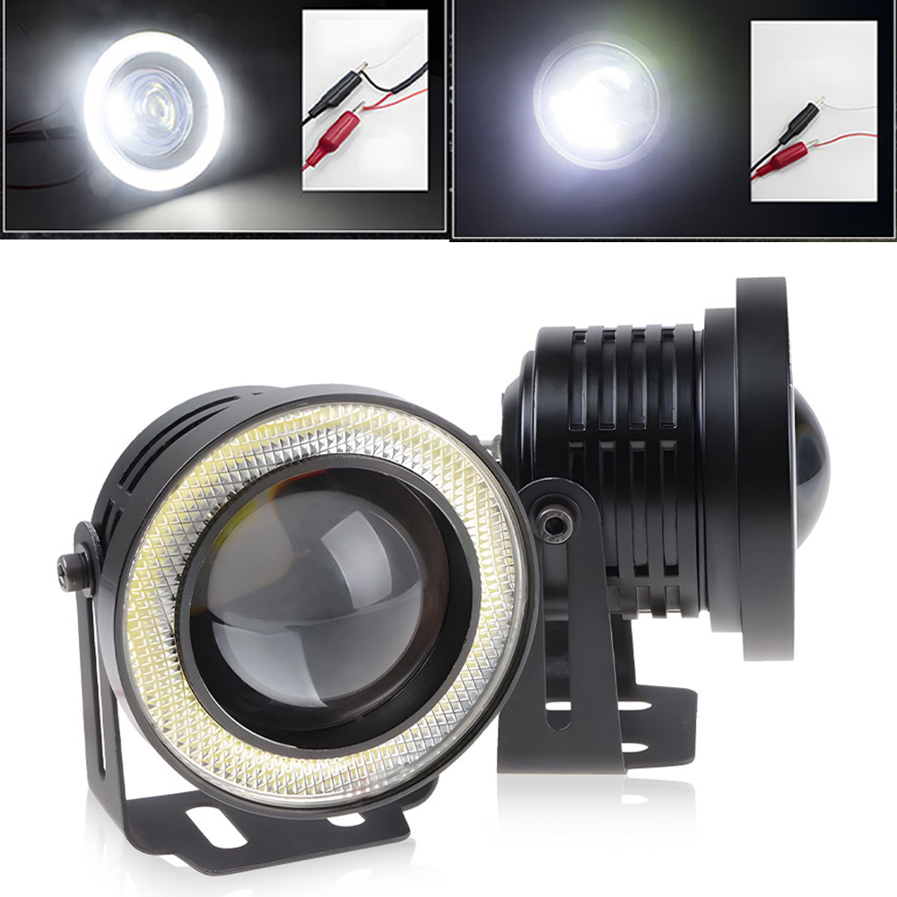 12V Angel Eye Car LED Fog Ligh - Embroidery Effect ulasan dan harga