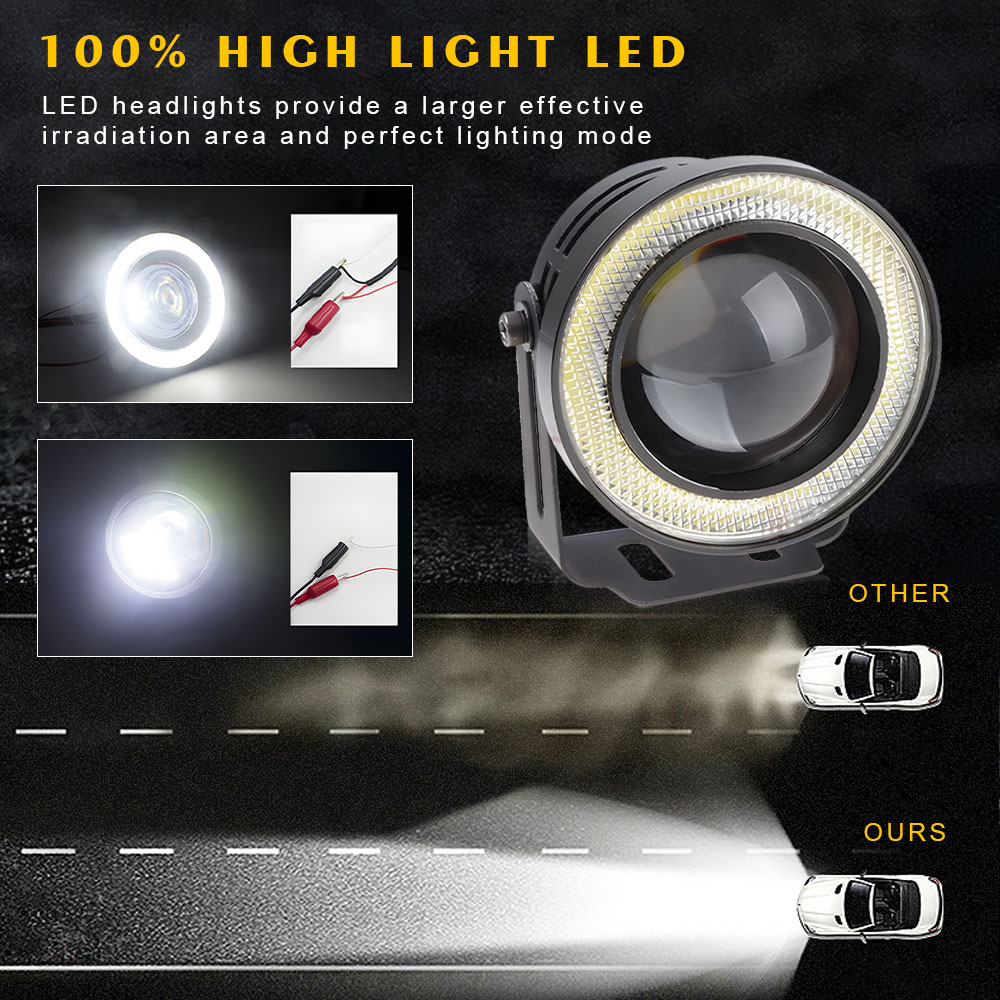 12V Angel Eye Car LED Fog Ligh - Embroidery Effect ulasan dan harga