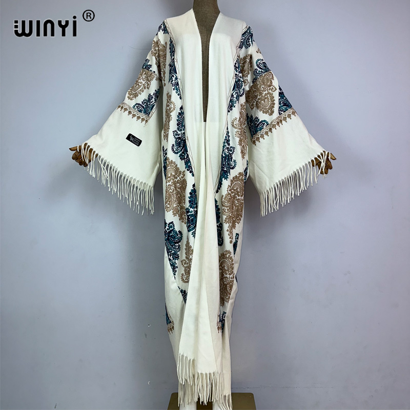WINYI Winter Women Tassel Pash - Embroidery Pashmina ulasan dan harga