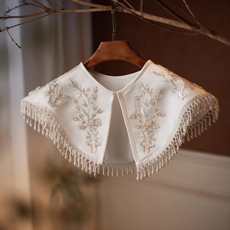 Women's Embroidery Pearl Beade - Embroidery Pashmina ulasan dan harga
