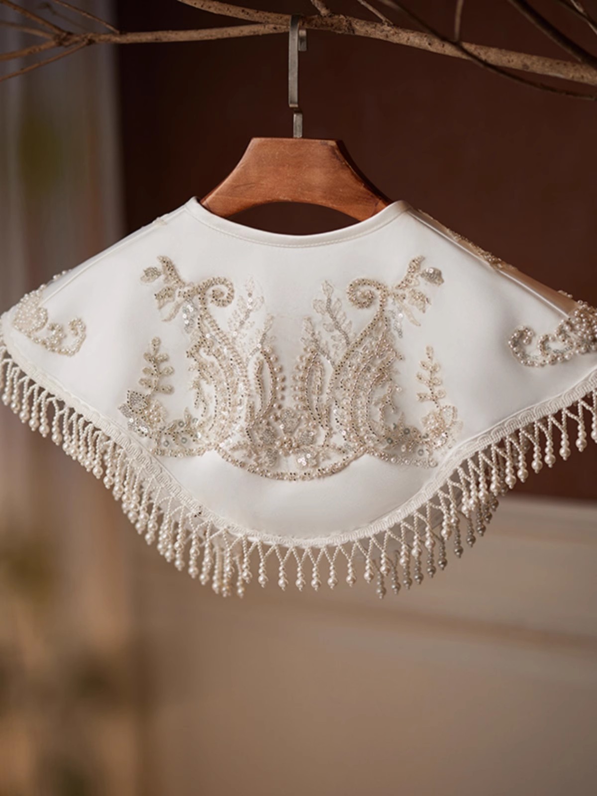 Women's Embroidery Pearl Beade - Embroidery Pashmina ulasan dan harga