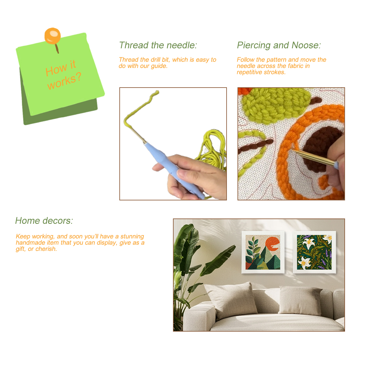 RUOPOTY Punch Needle Kit DIY C - Embroidery Ideas For Bags ulasan dan harga