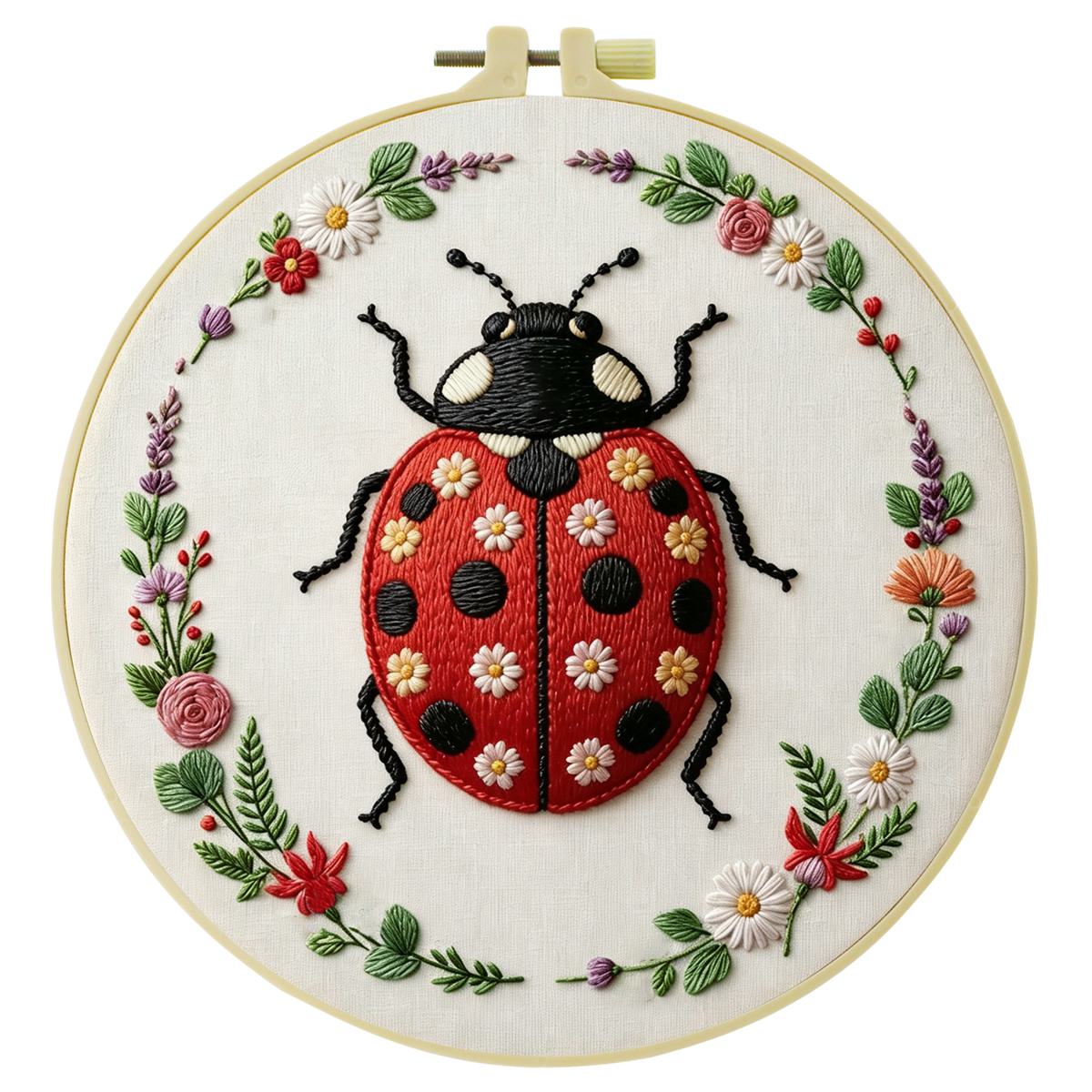 1pc 20X20CM/15X15CM 7.87/6.3in - Embroidery Lady Bug ulasan dan harga