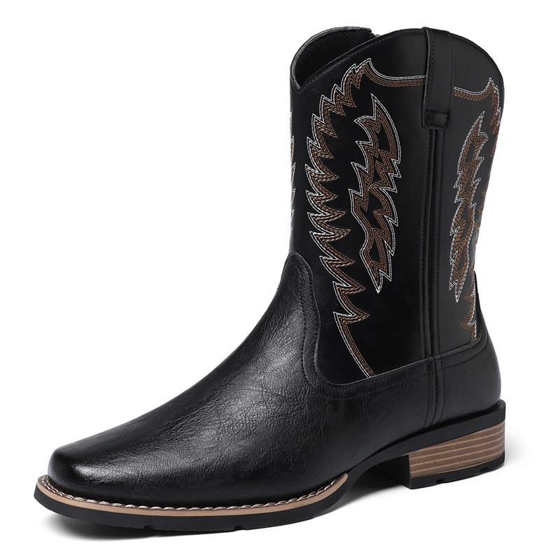 Men High Boot Embroidery Retro - Embroidery Stitch ulasan dan harga