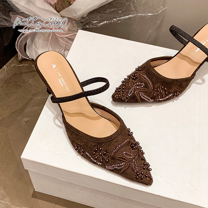 Pearl Beads Slingback Pump Sho - Embroidery Beads ulasan dan harga