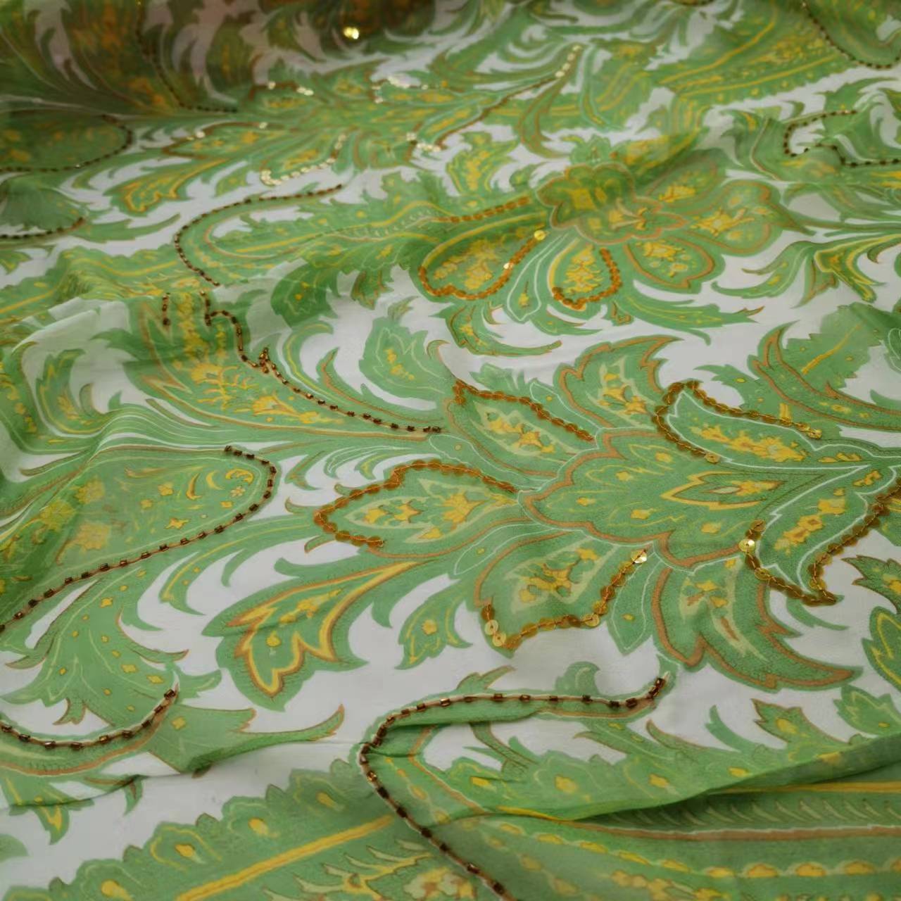 Sequin Silk Georgette Fabric P - Embroidery Pashmina ulasan dan harga
