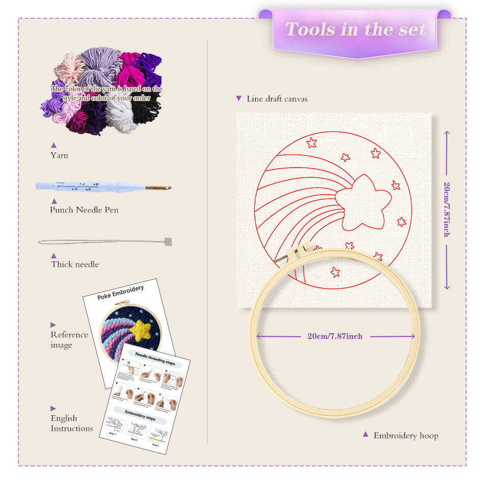 Hedgehog pattern Punch Needle  - Embroidery Ideas For Bags ulasan dan harga