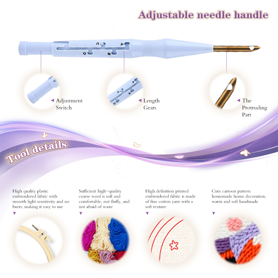Hedgehog pattern Punch Needle  - Embroidery Ideas For Bags ulasan dan harga