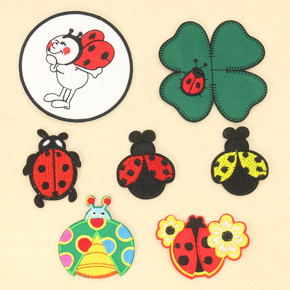 2PC Cartoon Ladybug Four-leaf  - Embroidery Lady Bug ulasan dan harga