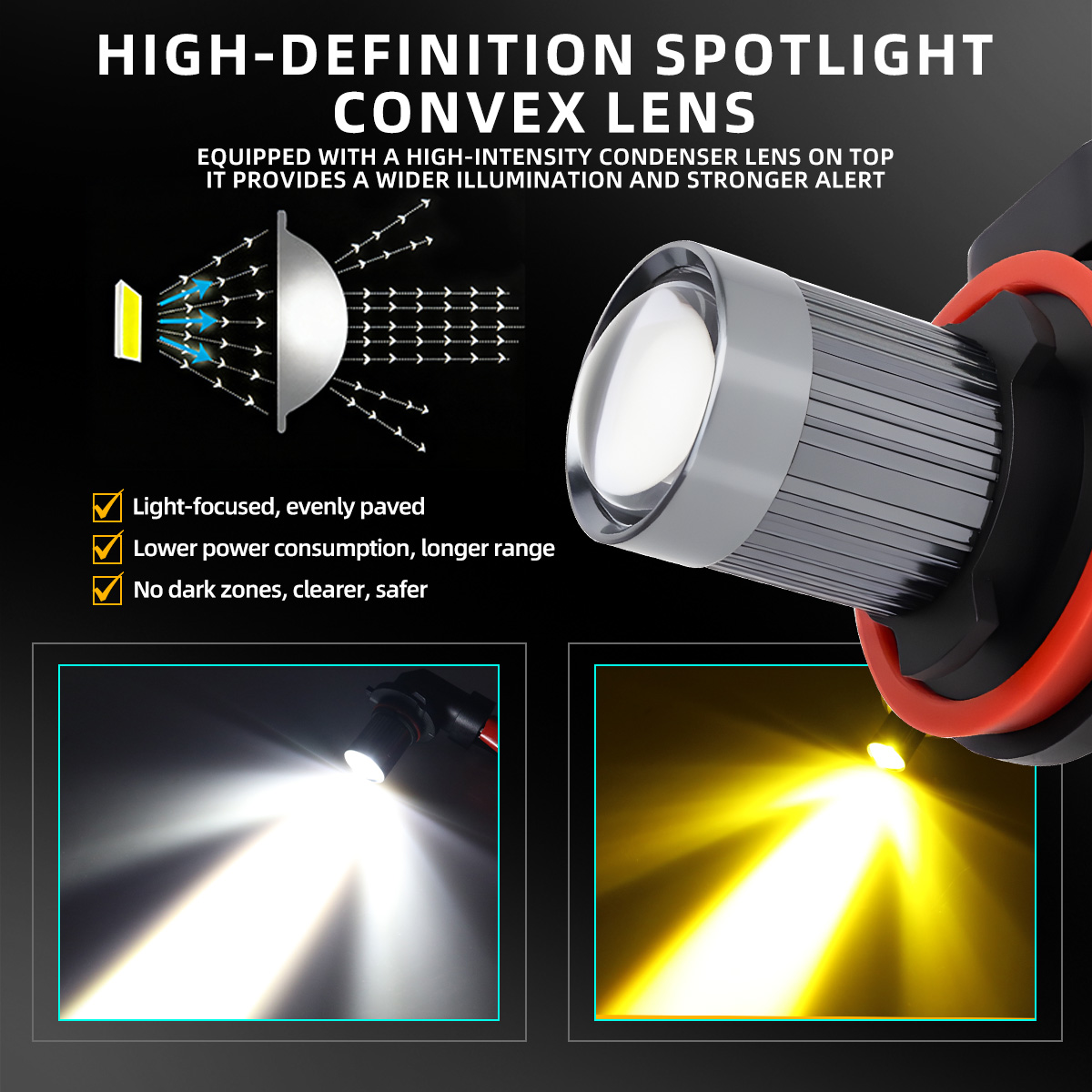 2PCS H11 Car Fog Lamp H7 LED 9 - Embroidery Effect ulasan dan harga