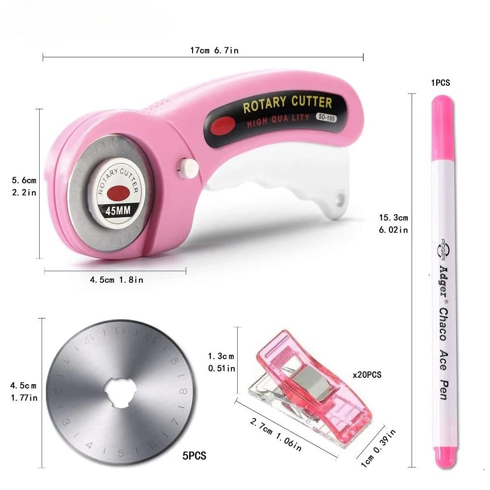 5mm Rotary Cutter with 5pcs Re - Embroidery Converter ulasan dan harga