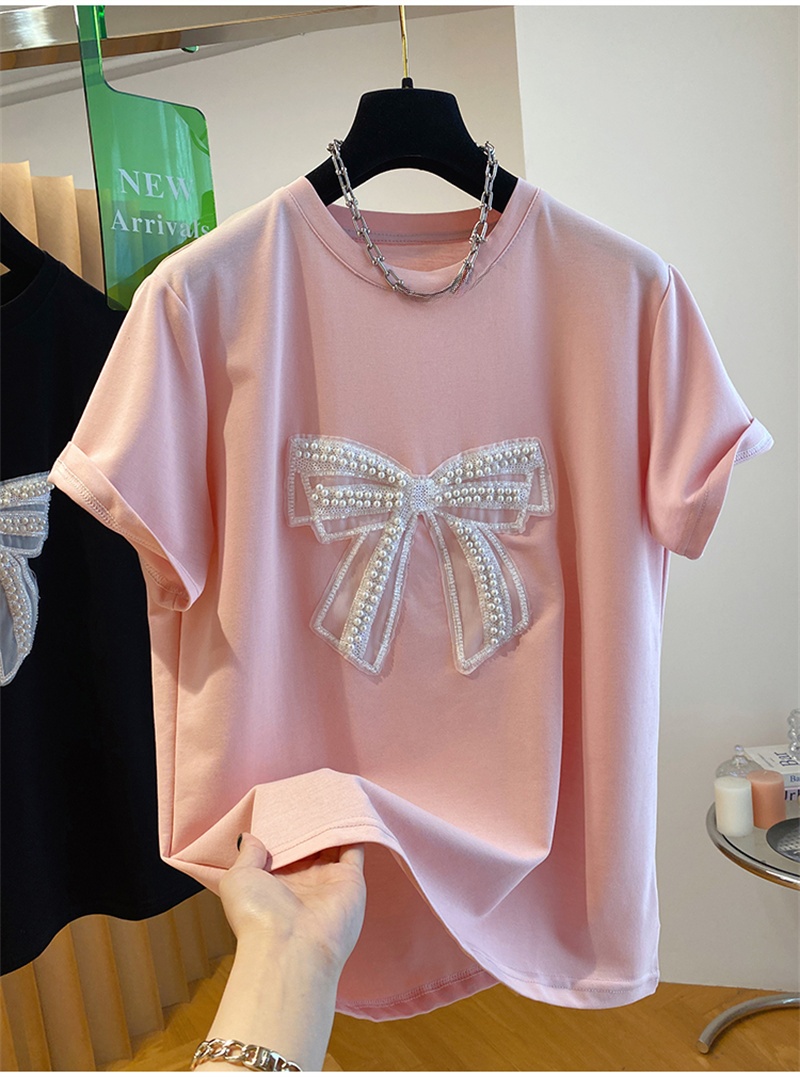  Pearl  Knot Short Sleeve T-Sh - Embroidery Knot ulasan dan harga