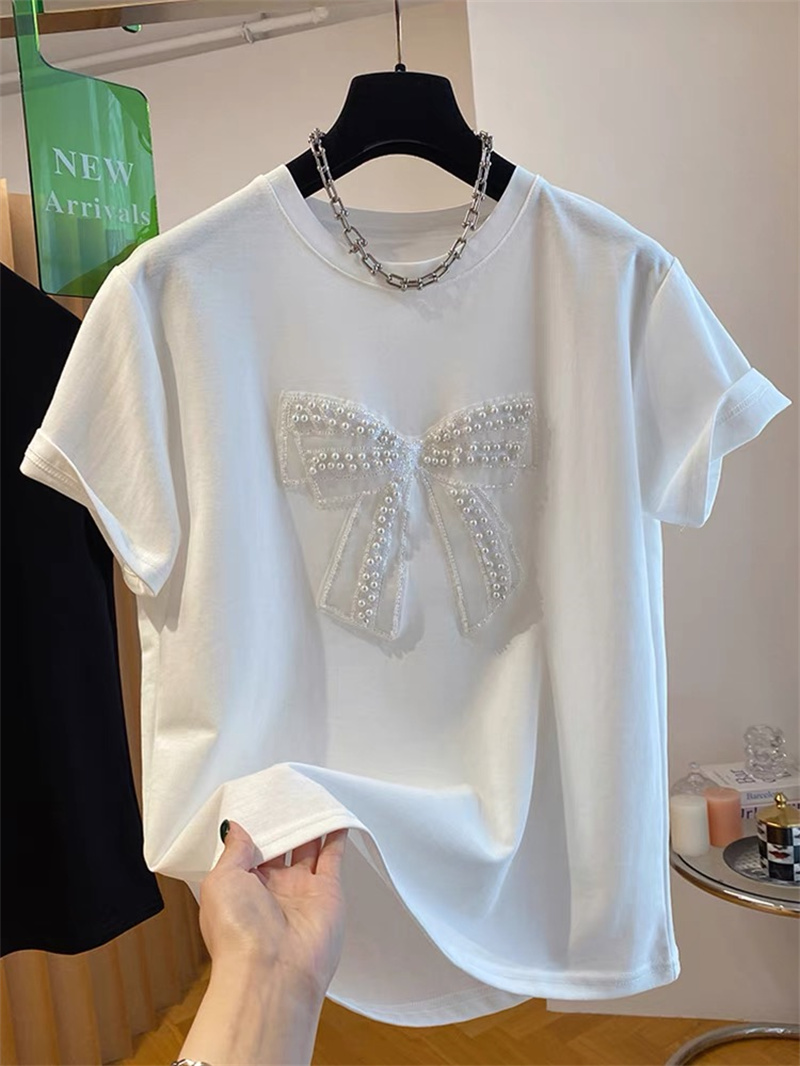  Pearl  Knot Short Sleeve T-Sh - Embroidery Knot ulasan dan harga