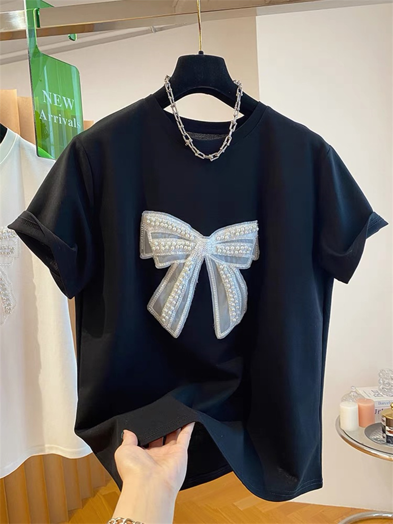  Pearl  Knot Short Sleeve T-Sh - Embroidery Knot ulasan dan harga