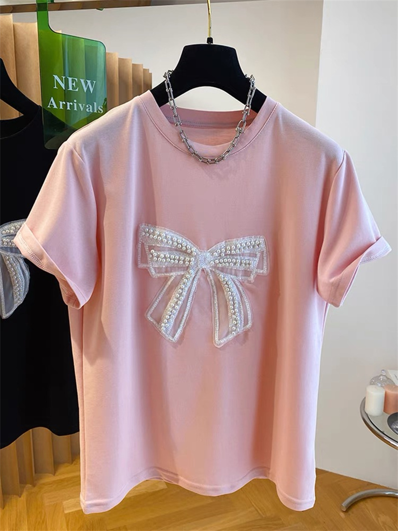  Pearl  Knot Short Sleeve T-Sh - Embroidery Knot ulasan dan harga