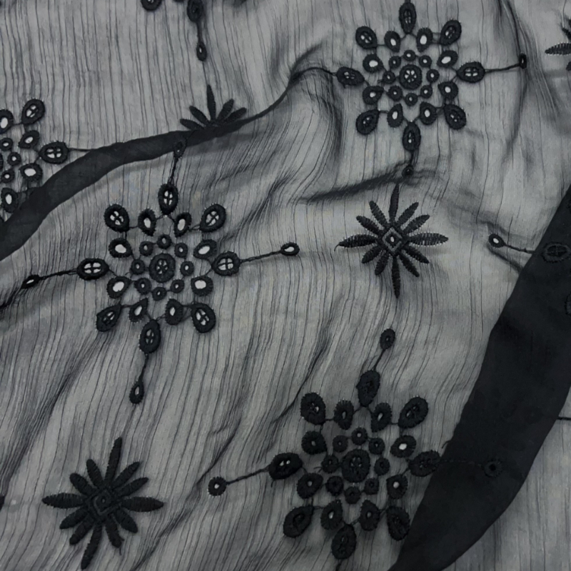 Black Semi Transparent Hollow  - Embroidery Knot ulasan dan harga