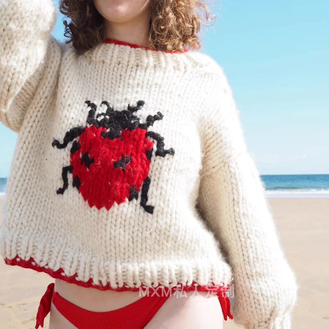 Seven Star Ladybug Pattern Pur - Embroidery Lady Bug ulasan dan harga
