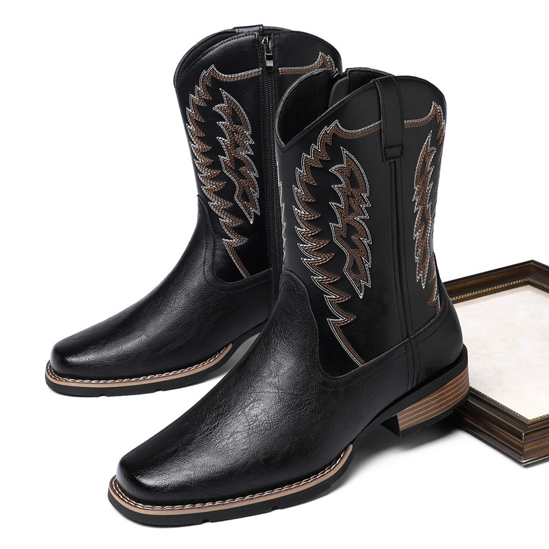 Men High Boot Luxury Embroider - Embroidery Stitch ulasan dan harga