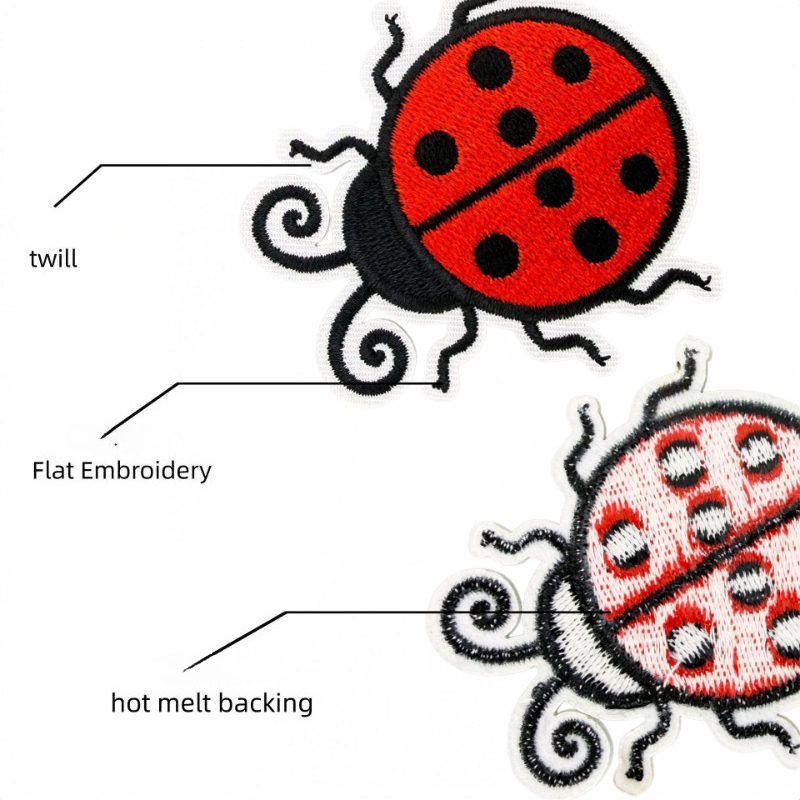 Creative Cute Cartoon Insect S - Embroidery Lady Bug ulasan dan harga